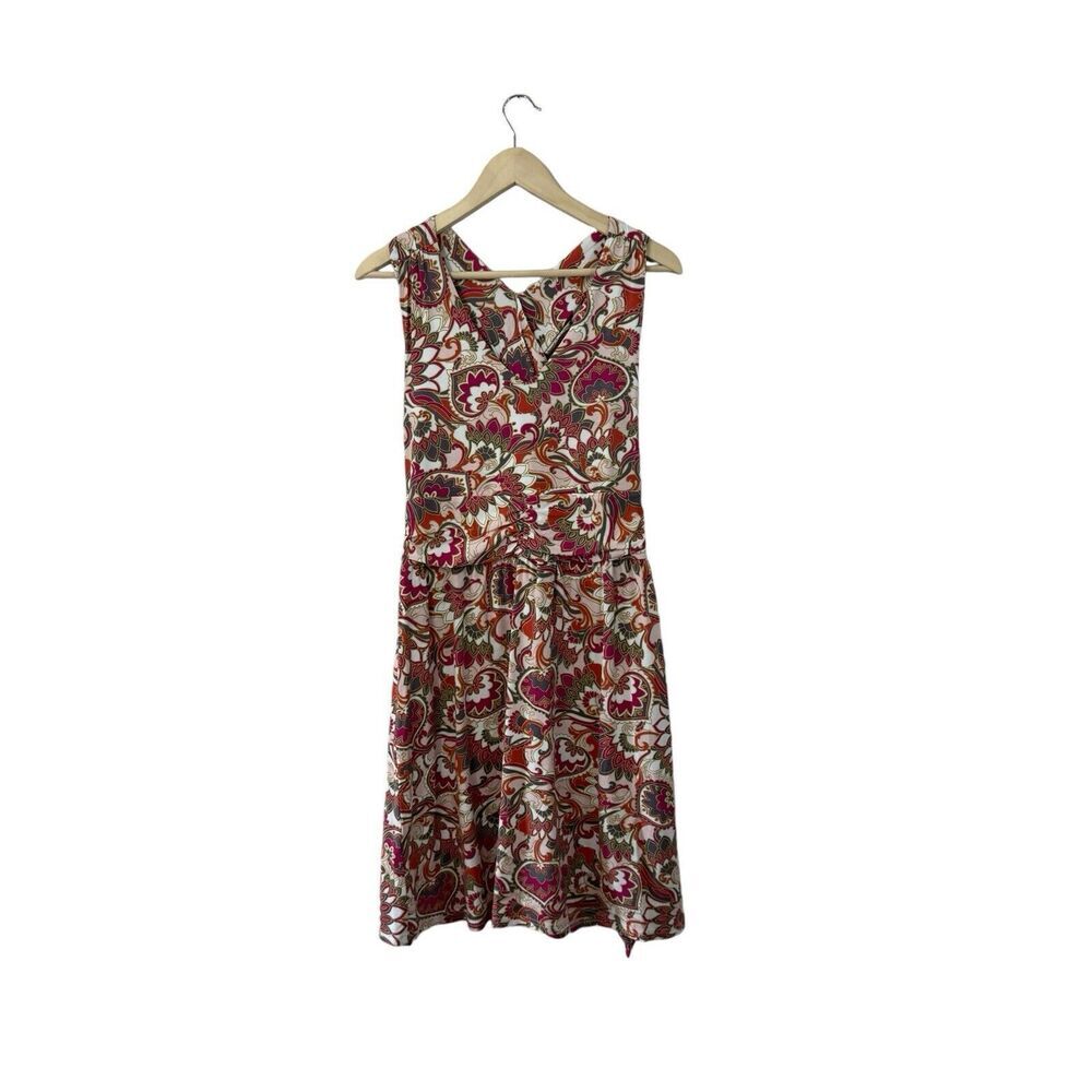 Aventura Large Dress Organic Cotton Stretch Tie Waist Sleeveless Travel Womens